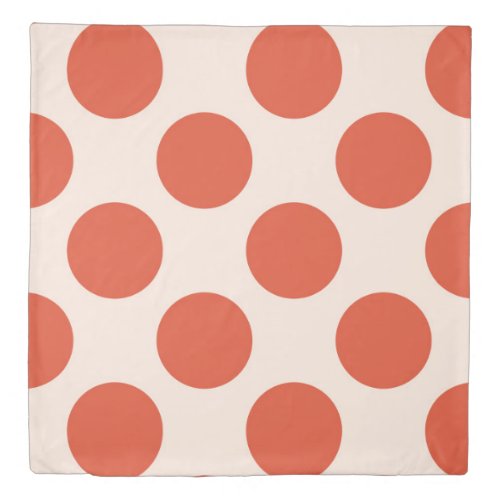 Two sides large circles polka dots red pink duvet cover