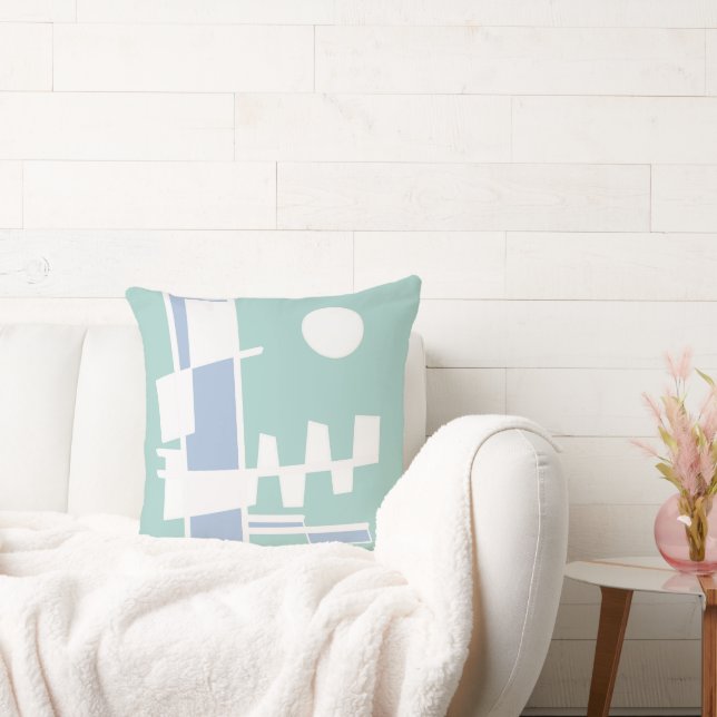 Two Sides Of Ethnicity Blue Seaspray Throw Pillow (Couch)