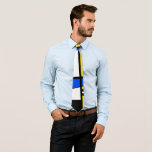 Two Sides Of Ethnicity Yellow Blue Black White Neck Tie
