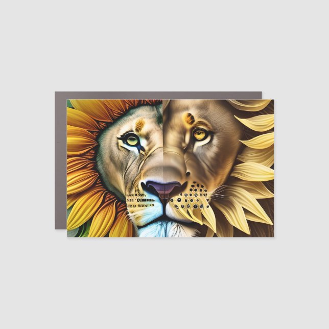 Two sides of love triptych car magnet (Front)