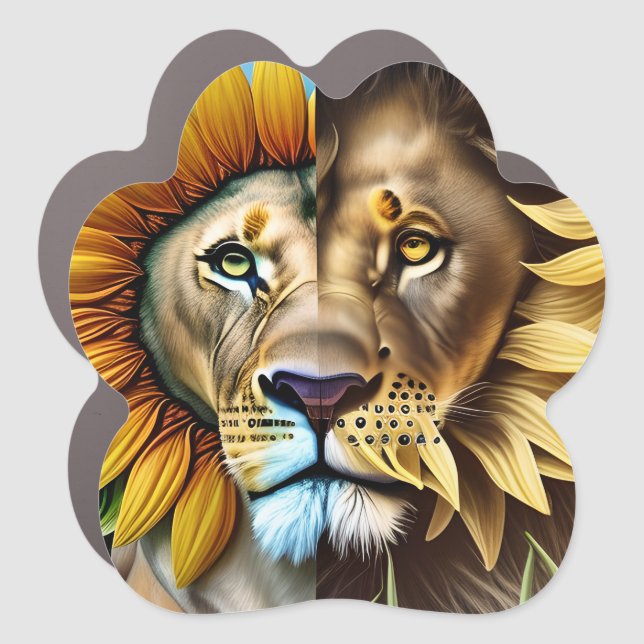 Two sides of love triptych car magnet (Front)