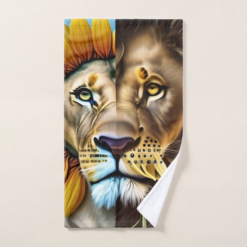 Two sides of love triptych hand towel 