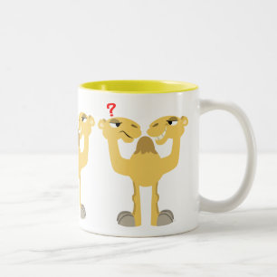 Two Sides of The Same Cartoon Camel Two-Tone Coffee Mug