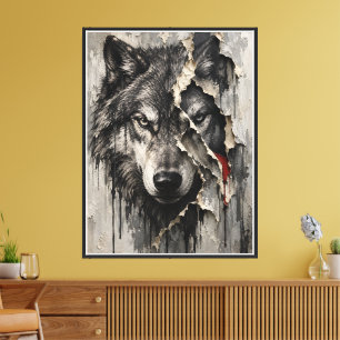 Two Sides of the Same Wolf Canvas Print