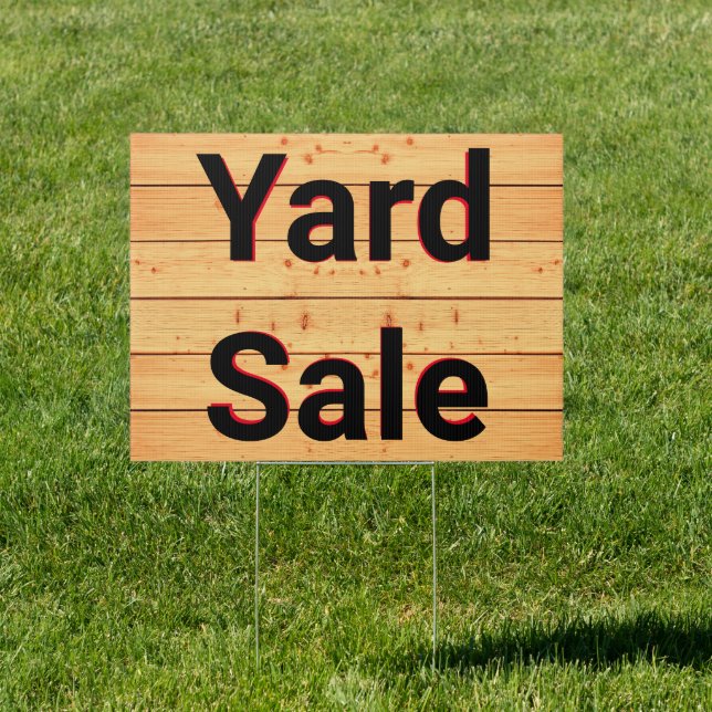 (Two Sides) Wooden Wallpaper - Yard Sale Sign (Insitu)