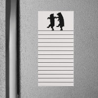 Two Silhouette Form Black Bears Dancing Together