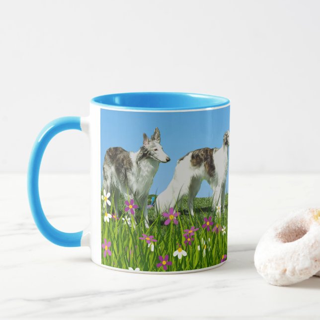 Two Silken Windhounds Mug (With Donut)