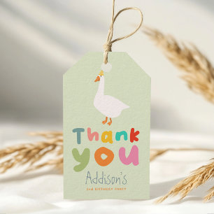 Two Silly Farmyard Goose 2nd Birthday Favor Gift Tags