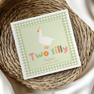 Two Silly Farmyard Goose 2nd Birthday Napkins