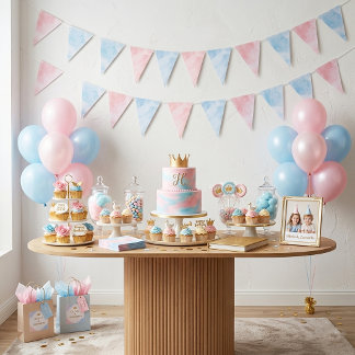 Two Silly Geese Boy & Girl Twins Birthday Bunting Flags