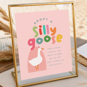 Two Silly Goose Birthday Adoption Station Poster
