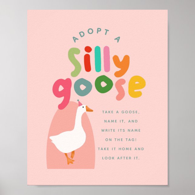 Two Silly Goose Birthday Adoption Station Poster (Front)