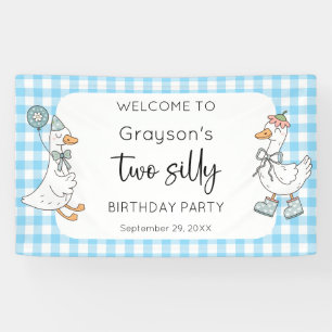 Two Silly Goose Blue 2nd Birthday Welcome Banner