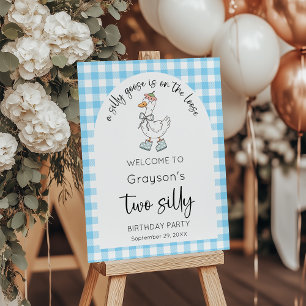 Two Silly Goose Blue 2nd Birthday Welcome Sign