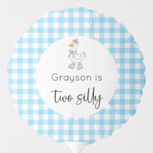 Two Silly Goose Blue Birthday Balloon