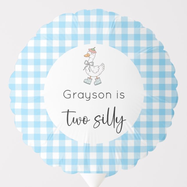 Two Silly Goose Blue Birthday Balloon (Front)