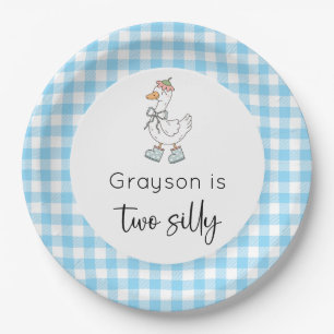 Two Silly Goose Blue Birthday Paper Plates