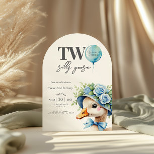 Two Silly Goose Boy 2nd Birthday  Invitation