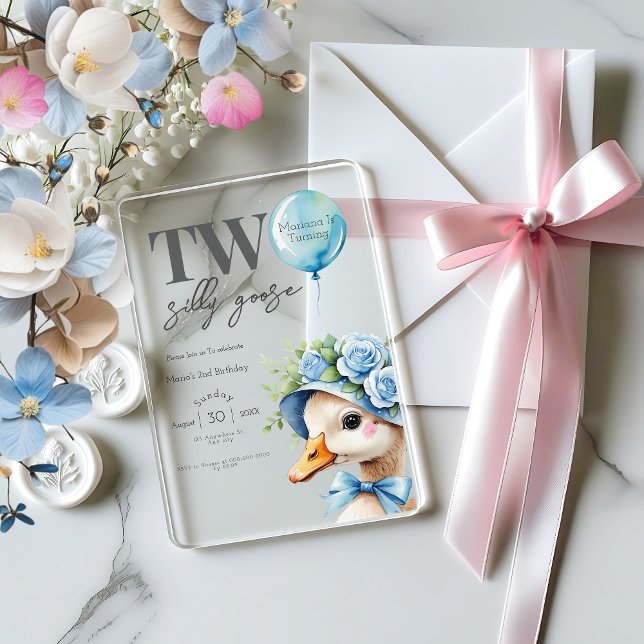 Two Silly Goose Boy 2nd Birthday  Invitation (Creator Uploaded)