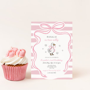 Two Silly Goose Coquette Girls 2nd Birthday Invitation