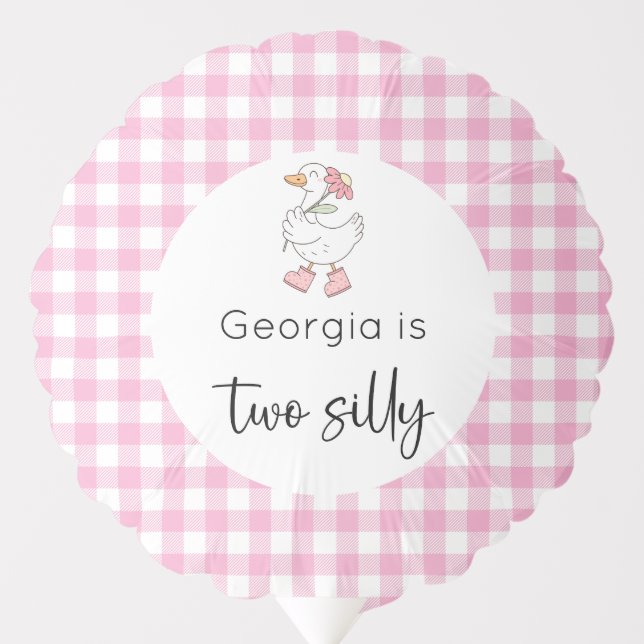 Two Silly Goose Pink Birthday Balloon (Front)