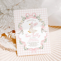 Two Silly Goose Pink Bow Girl 2nd Birthday