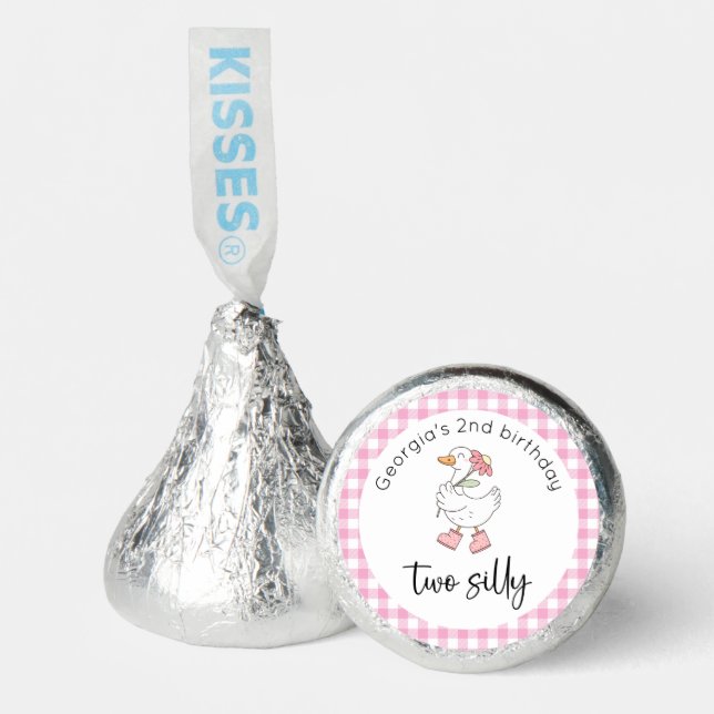 Two Silly Pink Goose Birthday Hershey®'s Kisses® (Front)