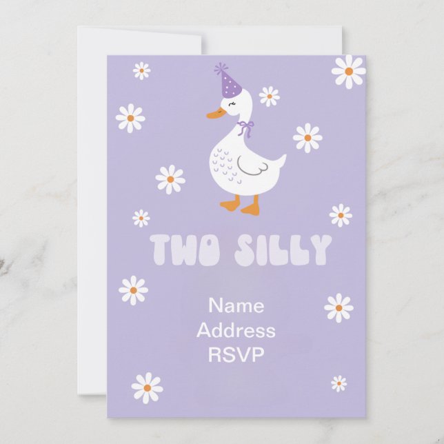 Two Silly Silly Goose Invitation Second Birthday (Front)
