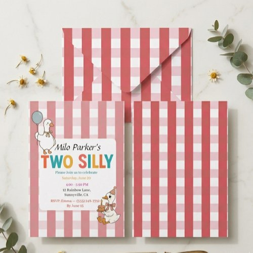 Two Silly Theme Modern Viral Aesthetic Birthday Invitation
