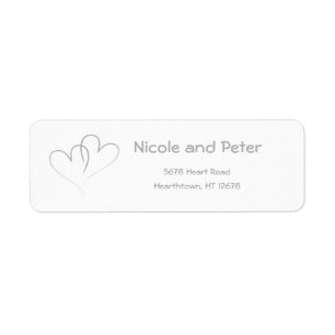 Two Silver Hearts intertwined Label