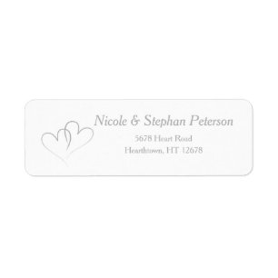 Two Silver Hearts intertwined Label