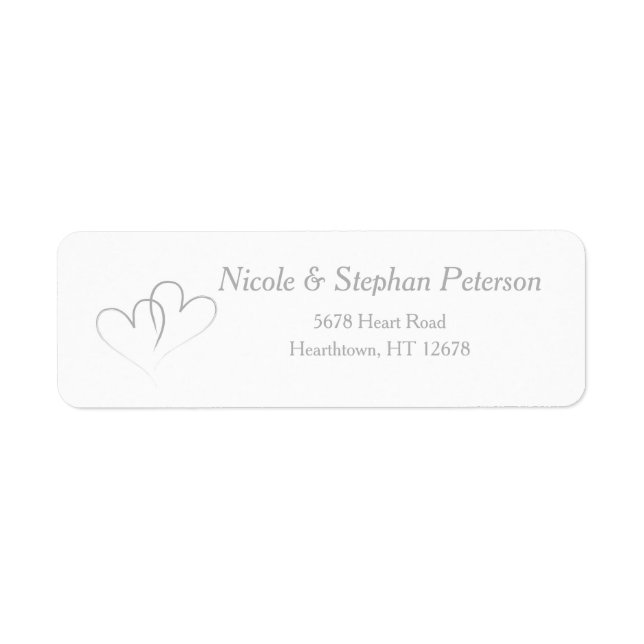 Two Silver Hearts intertwined Label (Front)