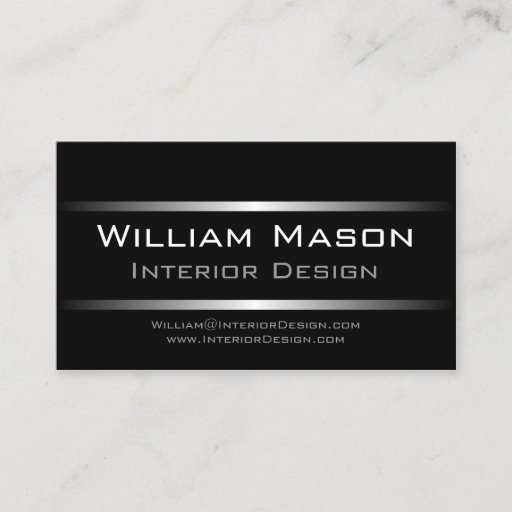 Customizable Two Black Stripes Professional Business Card