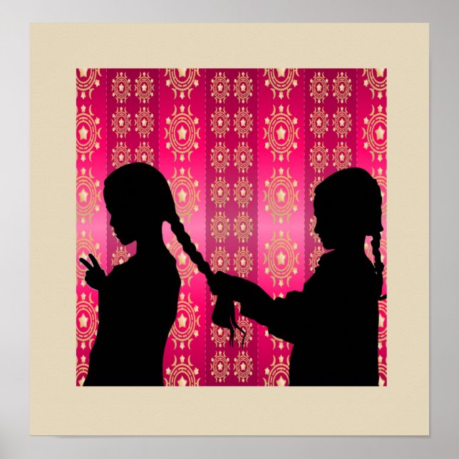 Two Sisters Braiding Poster (Front)