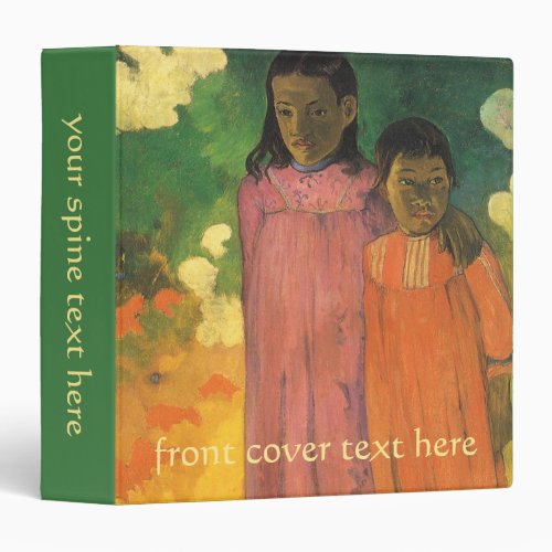 Two Sisters by Paul Gauguin Vintage Fine Art Binder