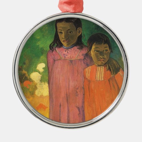 Two Sisters by Paul Gauguin Vintage Fine Art Metal Ornament