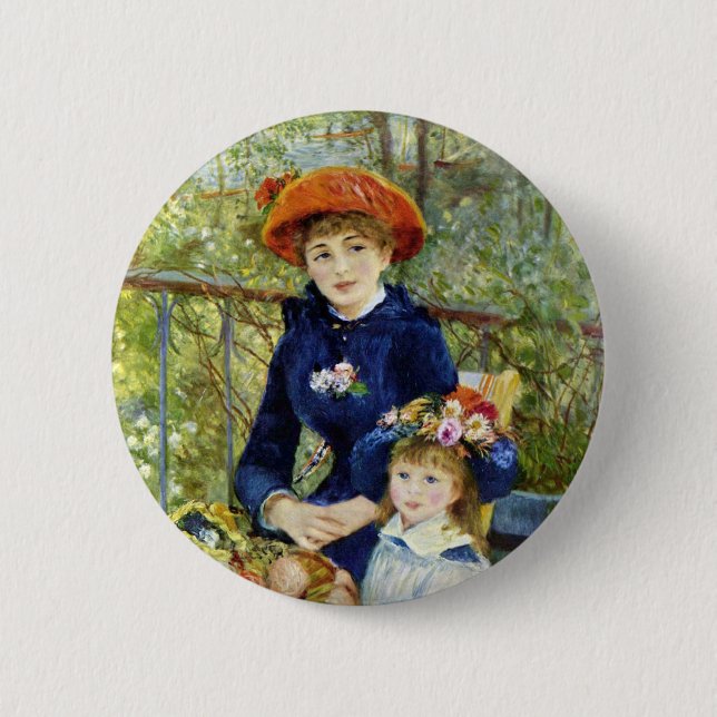 Two Sisters (On the Terrace) By Pierre Renoir Button (Front)