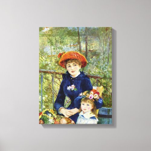 Two Sisters On the Terrace By Pierre Renoir Canvas Print