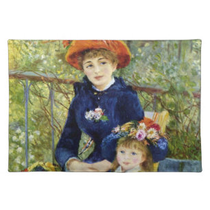 Two Sisters (On the Terrace) By Pierre Renoir Cloth Placemat