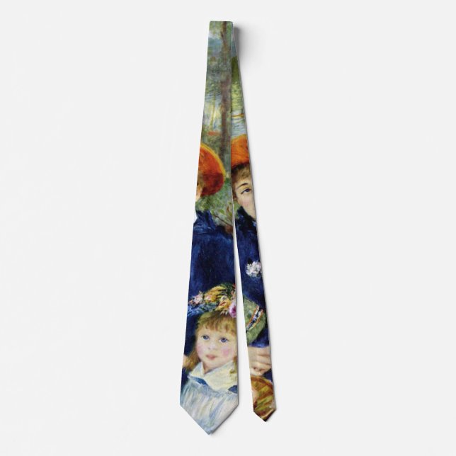 Two Sisters (On the Terrace) By Pierre Renoir Neck Tie (Front)