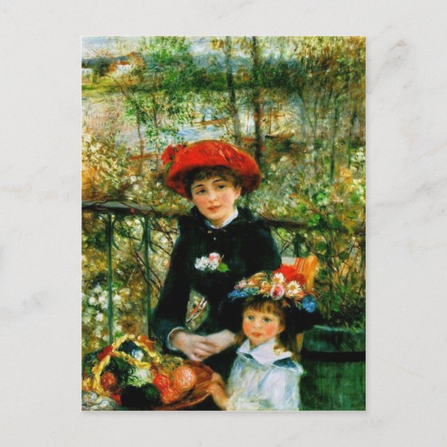 Two Sisters (On the Terrace) by Pierre Renoir Postcard (Front)