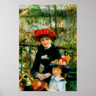 Two Sisters On the Terrace by Renoir Poster