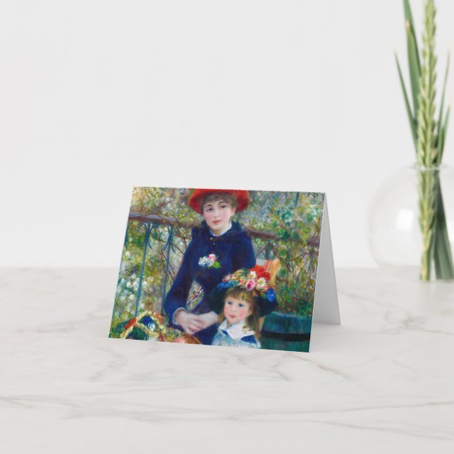 Two Sisters, On the Terrace by Renoir Thank You Card (Front)