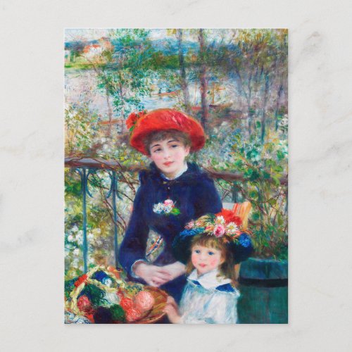Two Sisters On the Terrace Pierre Auguste Renoir Postcard