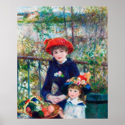 Two Sisters on the terrace Renoir Poster