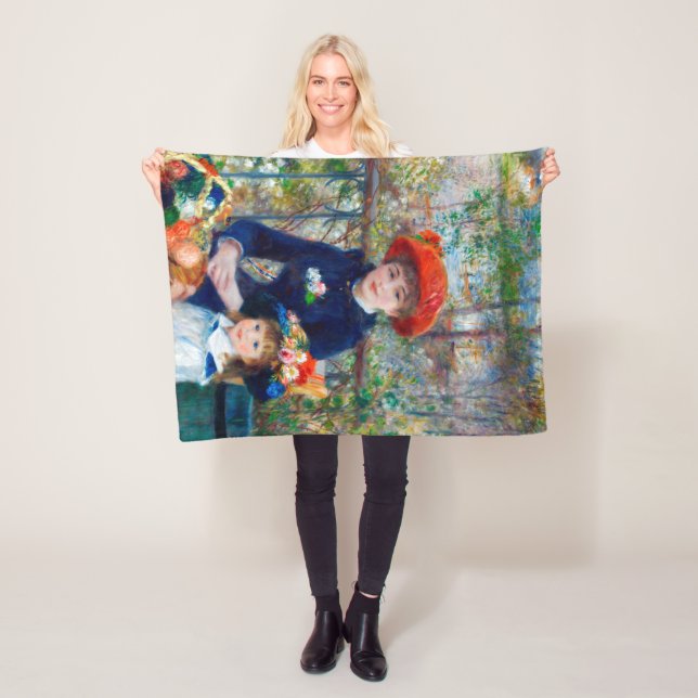 Two Sisters, Renoir Fleece Blanket (In Situ)
