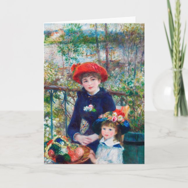 Two Sisters - Renoir Impressionist Painting 1881 Card (Front)