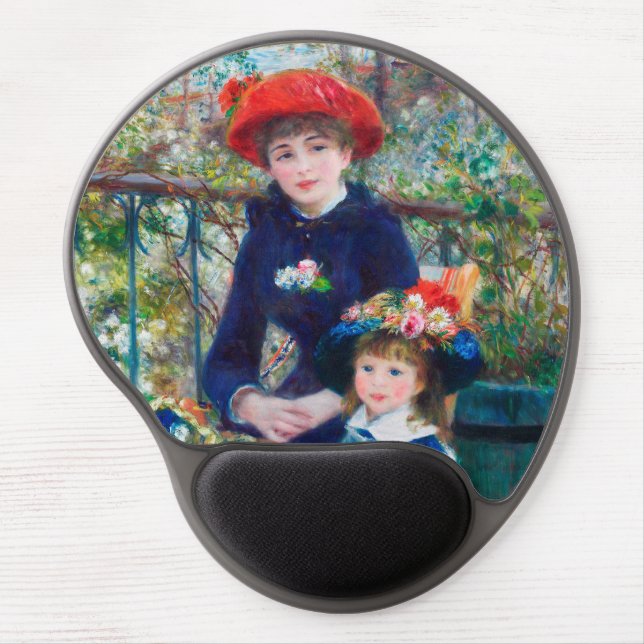 Two Sisters - Renoir Impressionist Painting 1881 Gel Mouse Pad (Front)