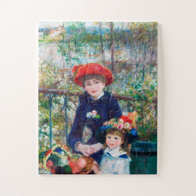 Two Sisters - Renoir Impressionist Painting 1881 Jigsaw Puzzle (Vertical)