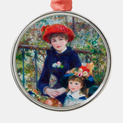 Two Sisters _ Renoir Impressionist Painting 1881 Metal Ornament